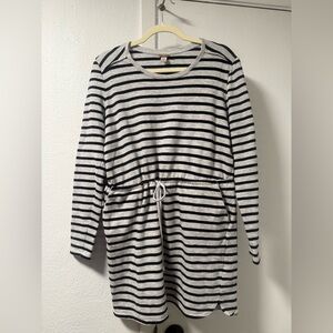 Merona Gray, Black & Cream Striped Knit Top